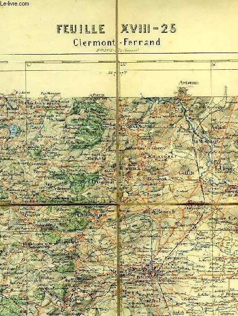 CARTE, FEUILLE XX-25, CLERMONT-FERRAND