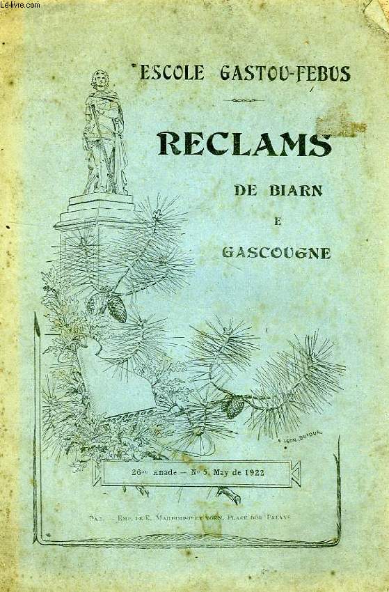 ESCOLE GASTOU-FEBUS, RECLAMS DE BIARN E GASCOUGNE, 26 ANADE, N 5, MAY DE 1922