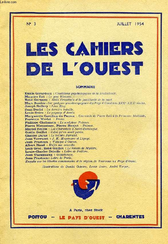 LES CAHIERS DE L'OUEST, N 3, JUILLET 1954