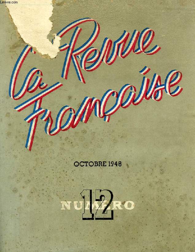 LA REVUE FRANCAISE DE L'ELITE, N 12, OCT. 1948