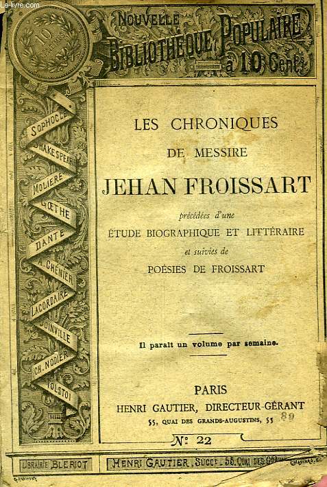 CHRONIQUES DE MESSIRE JEHAN FROISSART, N 22