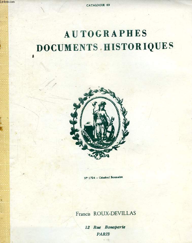 AUTOGRAPHES, DOCUMENTS HISTORIQUES (CATALOGUE)