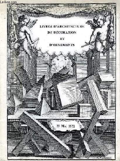 LIVRES D'ARCHITECTURE, DE DECORATION ET D'ORNEMENTS (CATALOGUE)
