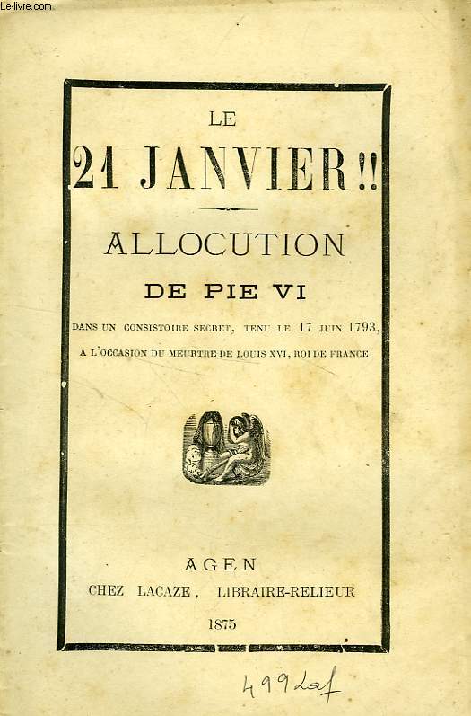 LE 21 JANVIER !! ALLOCUTION DE PIE VI