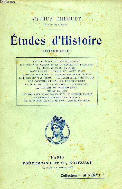 ETUDES D'HISTOIRE, 6e SERIE