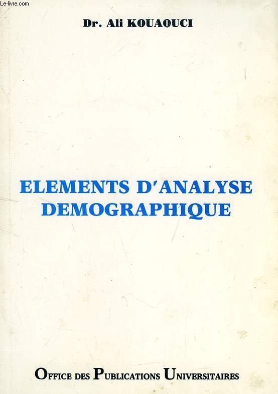ELEMENTS D'ANALYSE DEMOGRAPHIQUE
