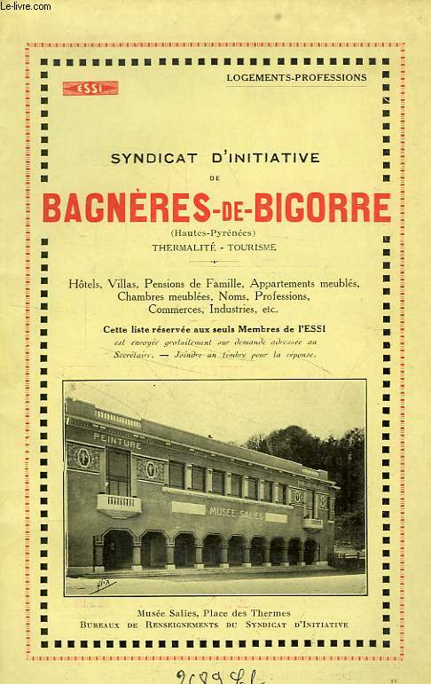 SYNDICAT D'INITIATIVE DE BANGERES-DE-BIGORRE, THERMALITE - TOURISME