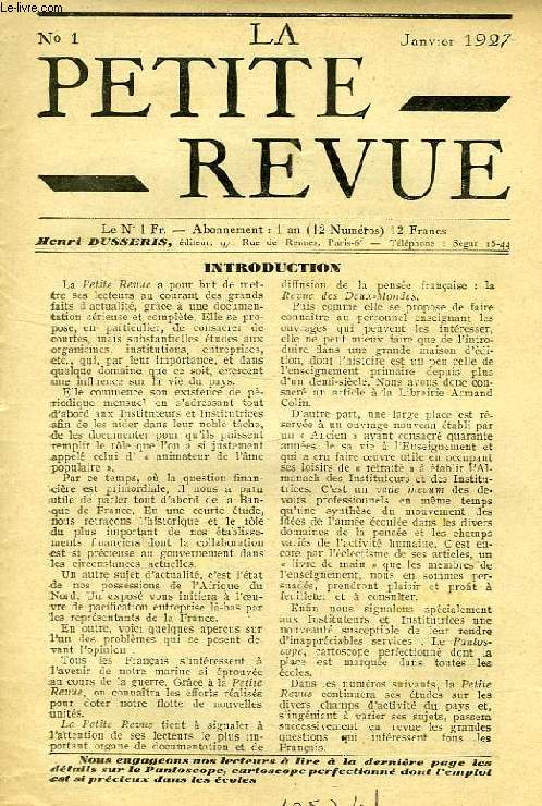 LA PETITE REVUE, N 1, JAN. 1927