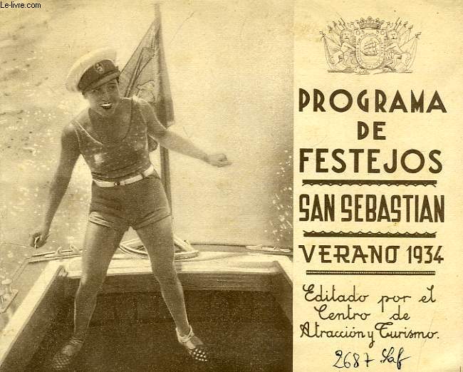 PROGRAMA DE FESTEJOS, SAN SEBASTIAN, VERANO 1934