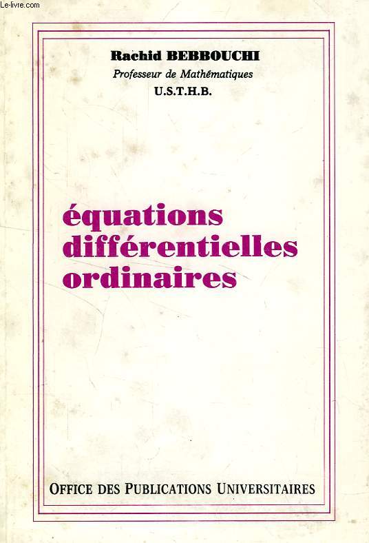 EQUATIONS DIFFERENTIELLES ORDINAIRES