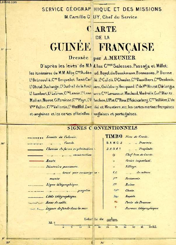 CARTE DE LA GUINEE FRANCAISE