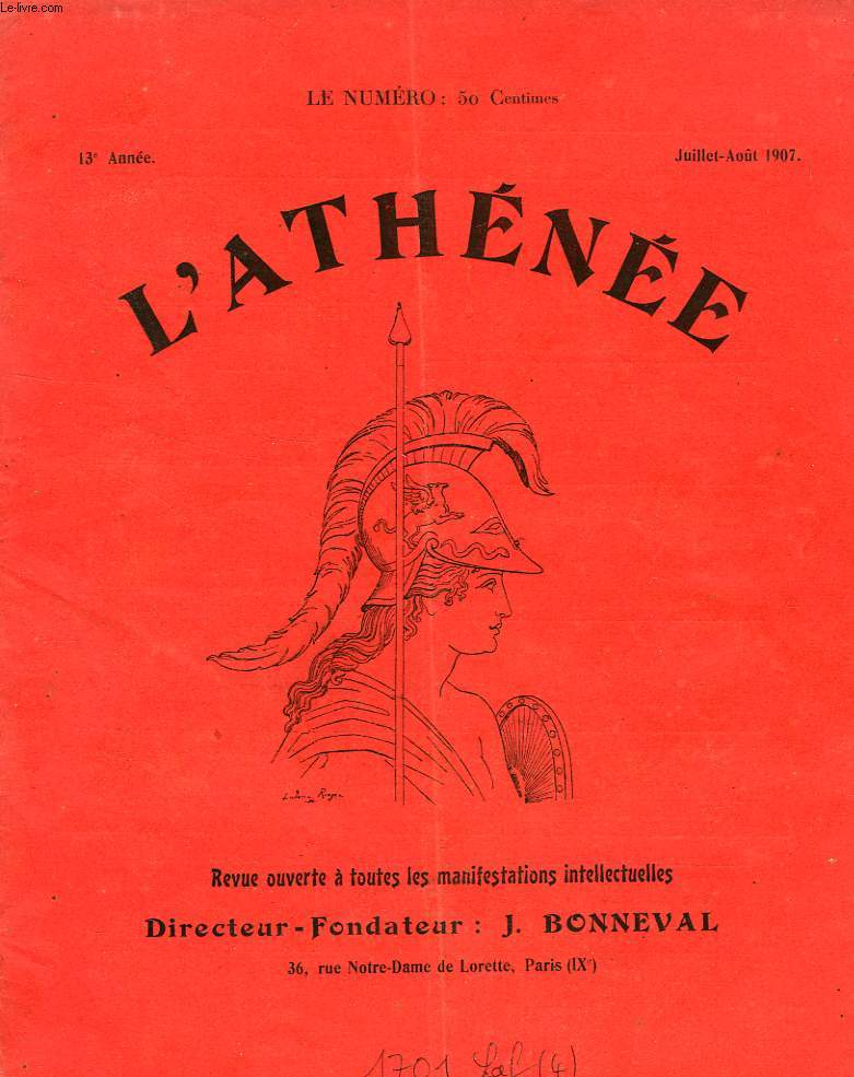 L'ATHENEE, 13e ANNEE, JUILLET-AOUT 1907