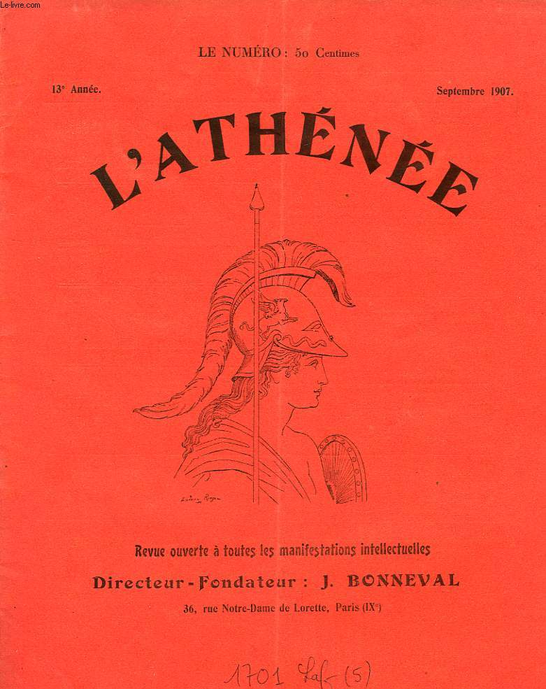 L'ATHENEE, 13e ANNEE, SEPT. 1907