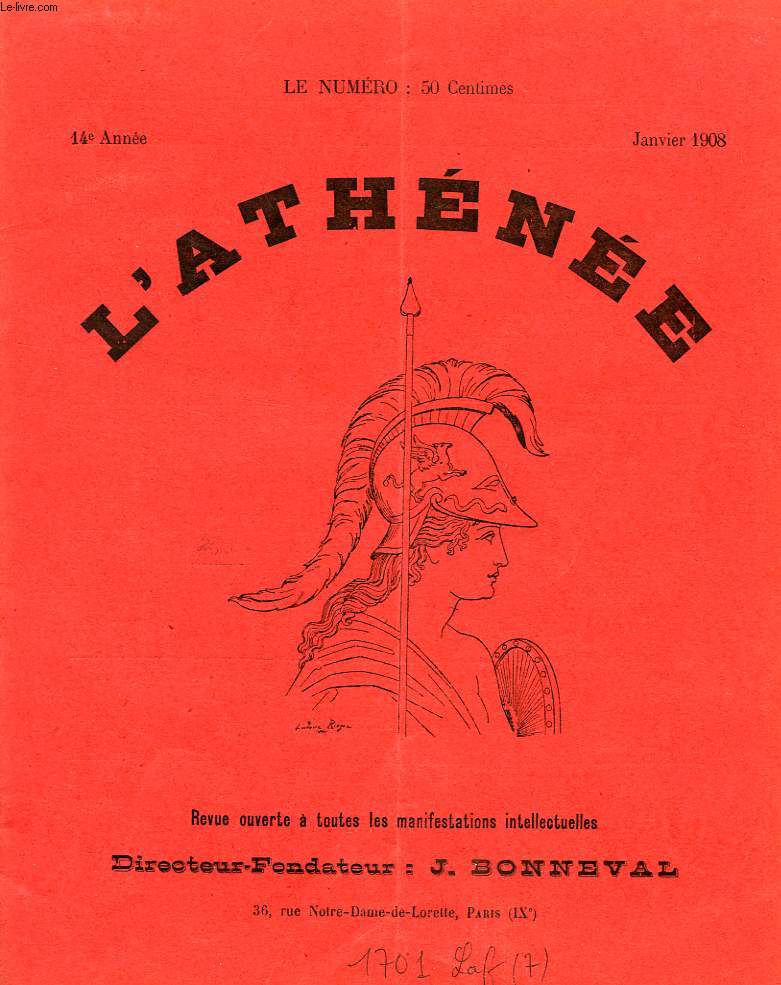 L'ATHENEE, 14e ANNEE, JAN. 1908