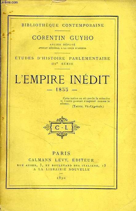 L'EMPIRE INEDIT, 1855