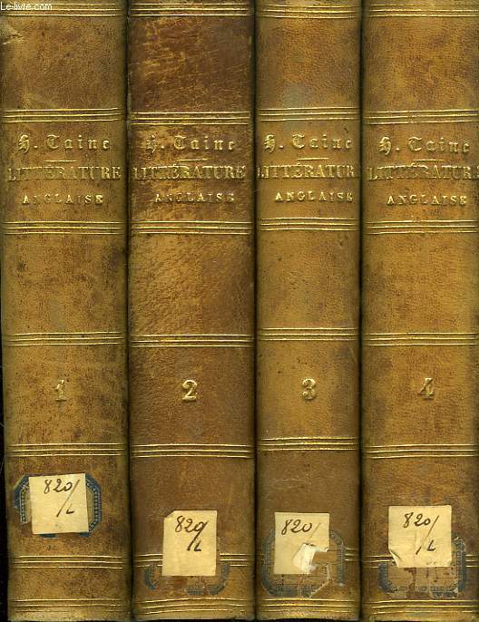 HISTOIRE DE LA LITTERATURE ANGLAISE, 4 TOMES