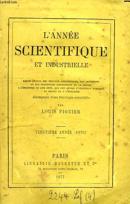 L'ANNEE SCIENTIFIQUE ET INDUSTRIELLE, 20e ANNEE (1876)