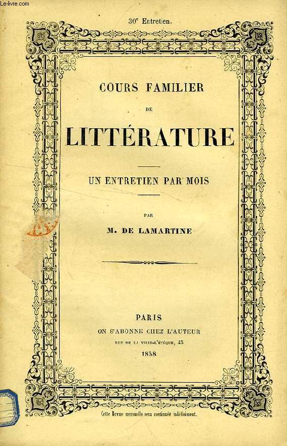 COURS FAMILIER DE LITTERATURE, XXXe ENTRETIEN, LA MUSIQUE DE MOZART (2e PARTIE)