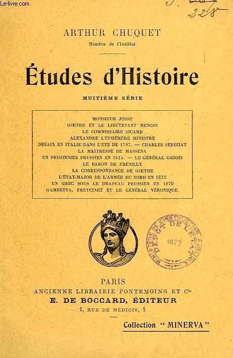 ETUDES D'HISTOIRE, 8e SERIE