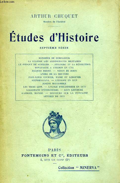 ETUDES D'HISTOIRE, 7e SERIE