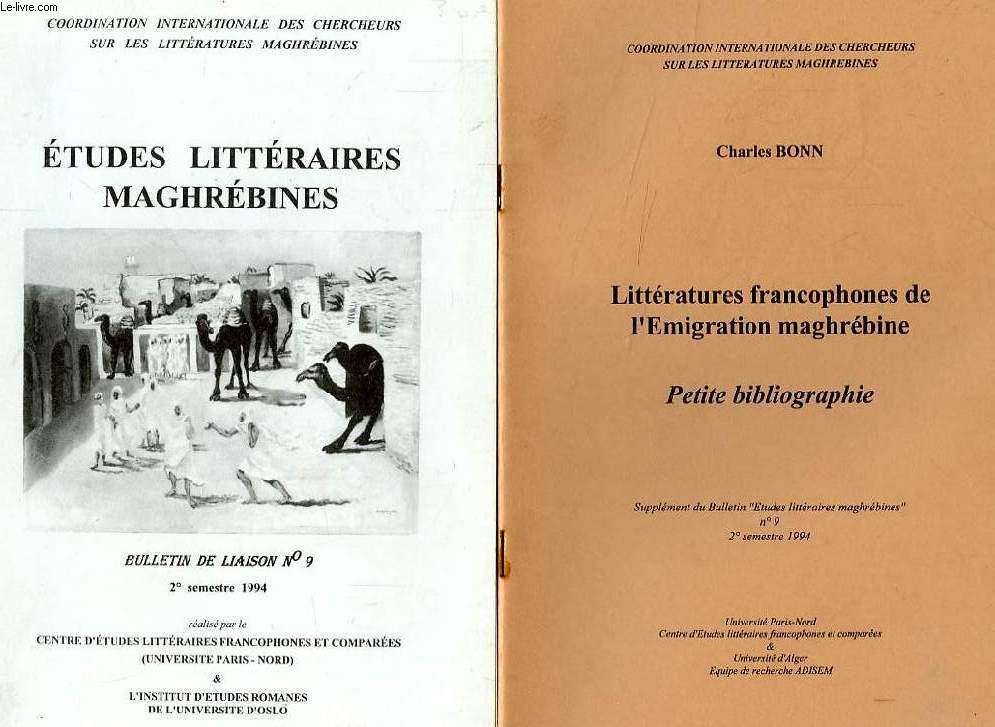 ETUDES LITTERAIRES MAGHREBINES, BULLETIN DE LIAISON N 9, 1994