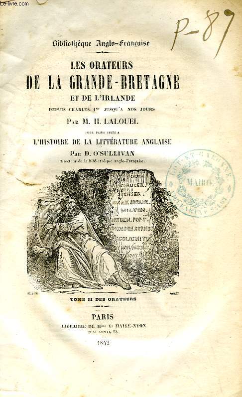 LES ORATEURS DE LA GRANDE-BRETAGNE ET DE L'IRLANDE DEPUIS CHARLES 1er JUSQU'A NOS JOURS