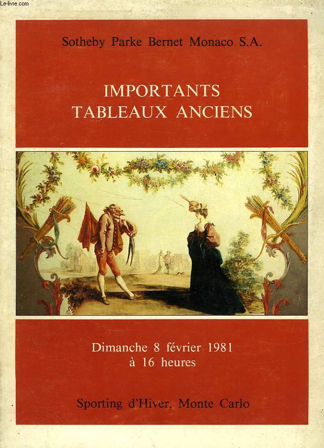 IMPORTANTS TABLEAUX ANCIENS