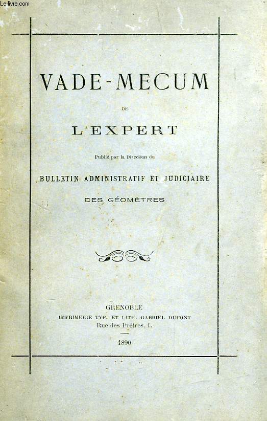 VADE-MECUM DE L'EXPERT