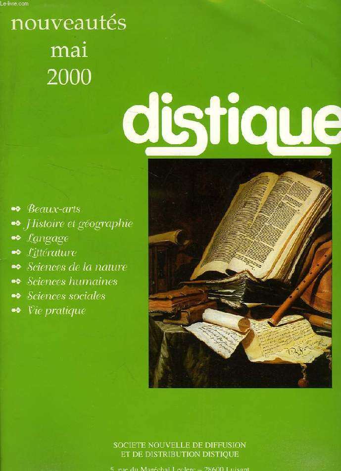 DISTIQUE, NOUVEAUTES, MAI 2000 (CATALOGUE)