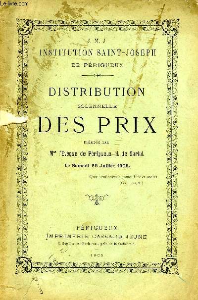 DISTRIBUTION SOLENNELLE DES PRIX