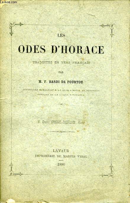 LES ODES D'HORACE TRADUITES EN VERS FRANCAIS