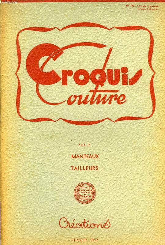 CROQUIS COUTURE, SERIE MANTEAUX TAILLEURS, HIVER 1957