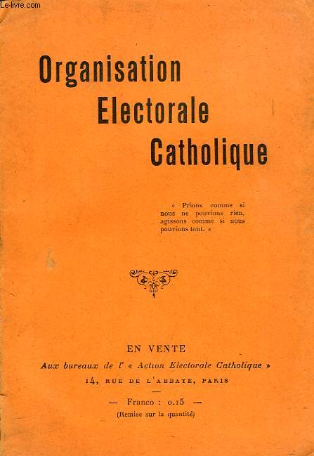 ORGANISATION ELECTORALE CATHOLIQUE