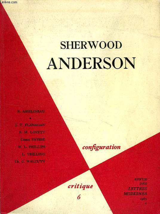 CONFIGURATION CRITIQUE, N 6, SHERWOOD ANDERSON