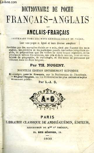 DICTIONNAIRE DE POCHE FRANCAIS-ANGLAIS, ET ANGLAIS-FRANCAIS