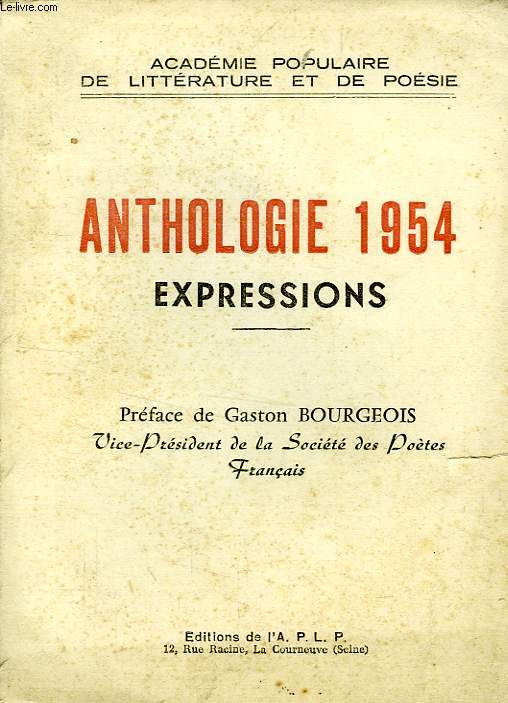 ANTHOLOGIE 1954, EXPRESSIONS