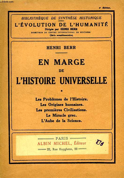 EN MARGE DE L'HISTOIRE UNIVERSELLE