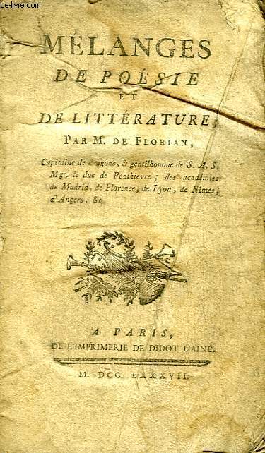 MELANGES DE POESIE ET DE LITTERATURE