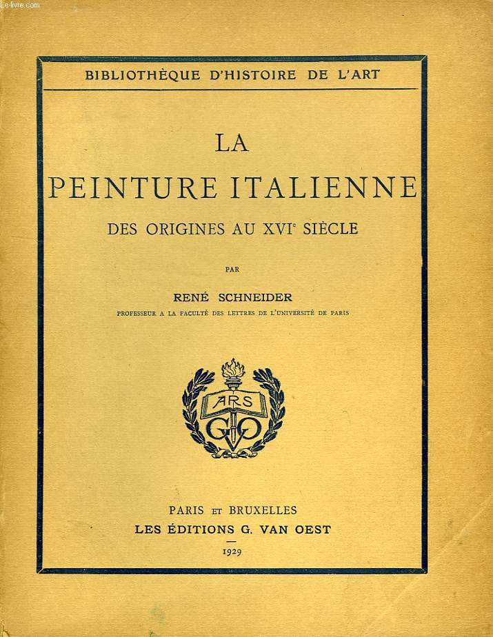 LA PEINTURE ITALIENNE, DES ORIGINES AU XVIe SIECLE