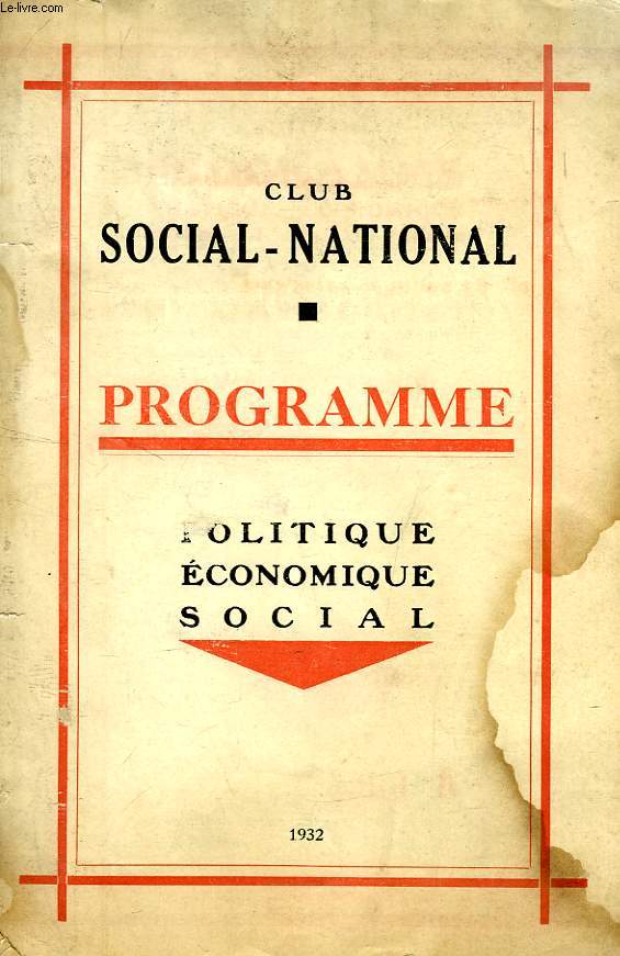 CLUB SOCIAL-NATIONAL, PROGRAMME