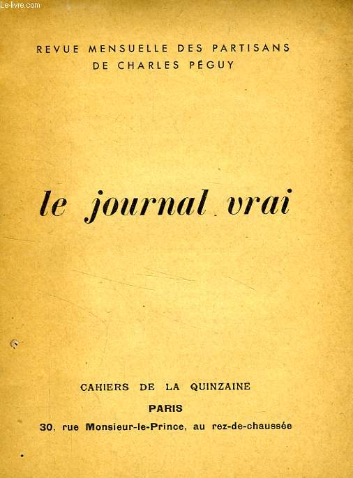 LE JOURNAL VRAI, N 7, AVRIL 1934