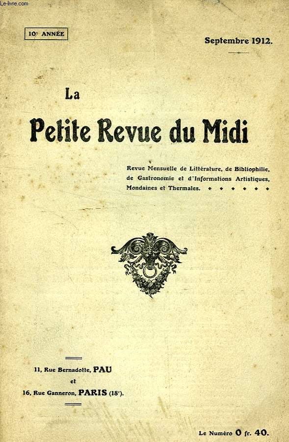LA PETITE REVUE DU MIDI, 10e ANNEE, SEPT. 1912