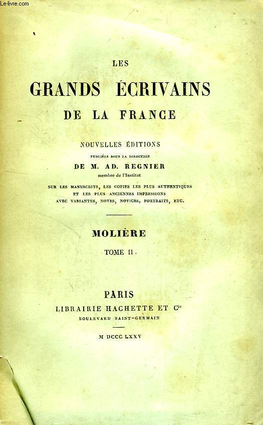 OEUVRES DE MOLIERE, TOME II