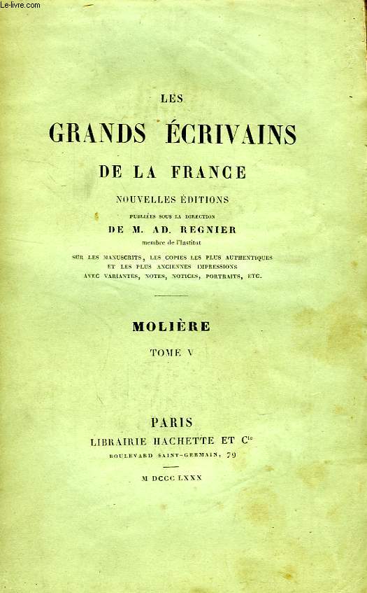 OEUVRES DE MOLIERE, TOME V