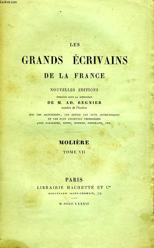 OEUVRES DE MOLIERE, TOME VII