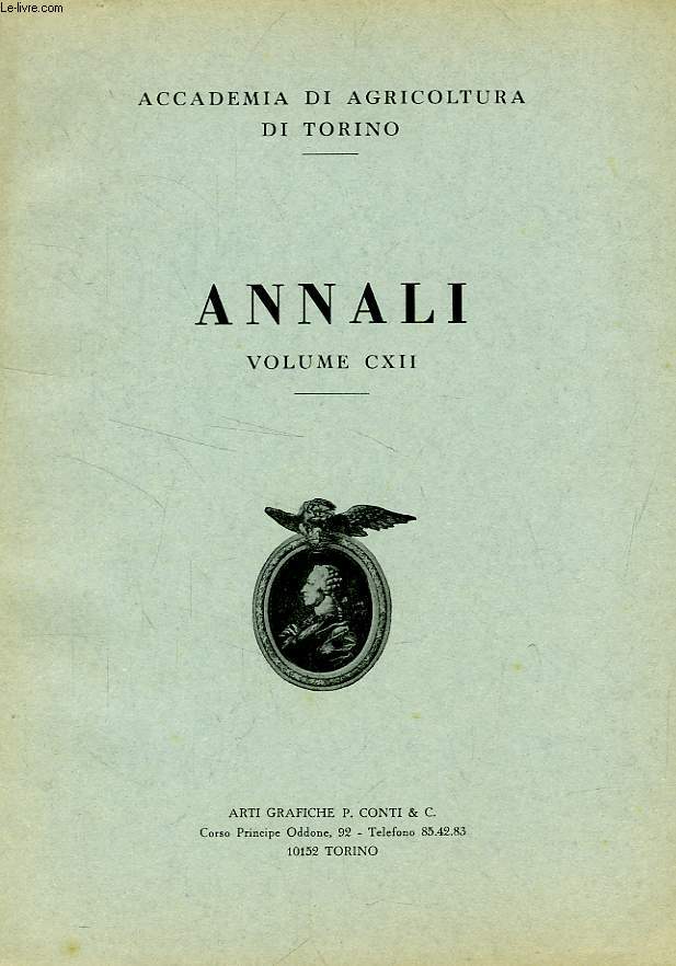 ANNALI DELL'ACCADEMIA DI AGRICOLTURA DI TORINO, VOL. CXII, 1969-1970