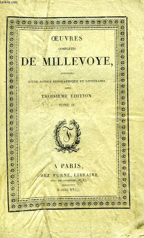 OEUVRES COMPLETES DE MILLEVOYE, TOME II