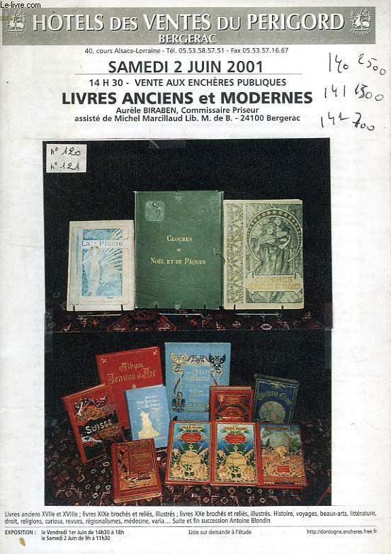 LIVRES ANCIENS ET MODERNES, JUIN 2001