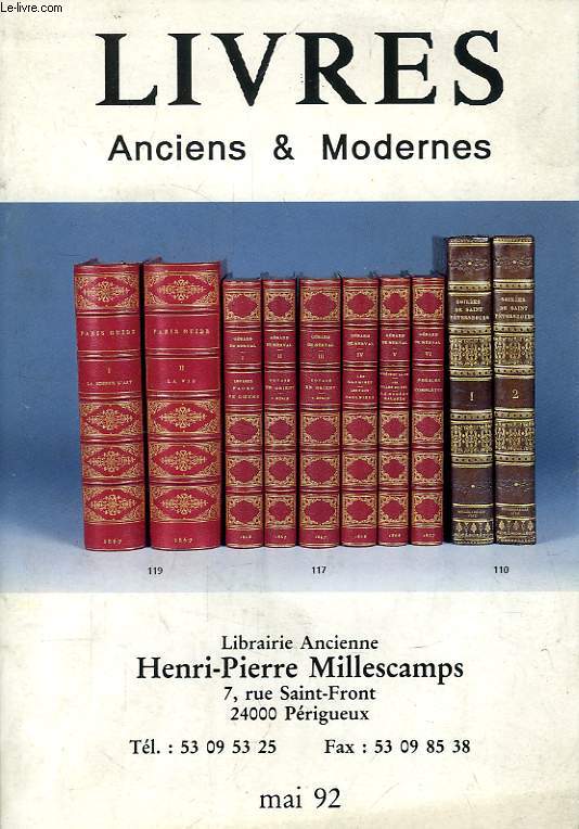 LIVRES ANCIENS & MODERNES, MAI 1992 (CATALOGUE)