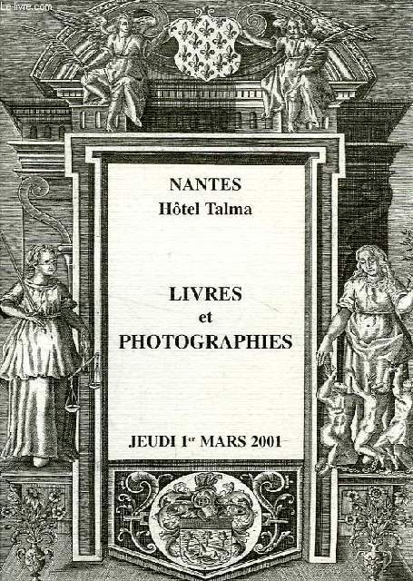 LIVRES ET PHOTOGRAPHIES, MARS 2001 (CATALOGUE)